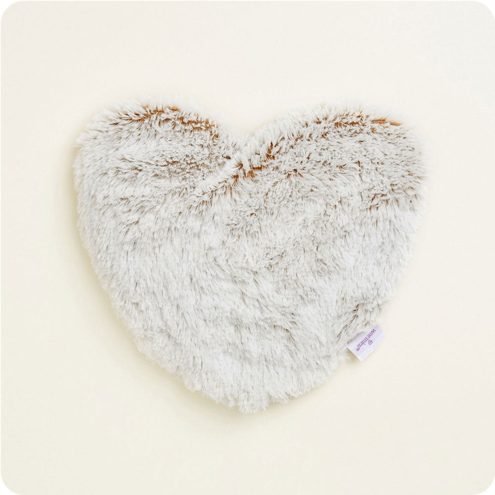 Marshmallow Brown Heart Heat Pad Warmies - Comfort Ready