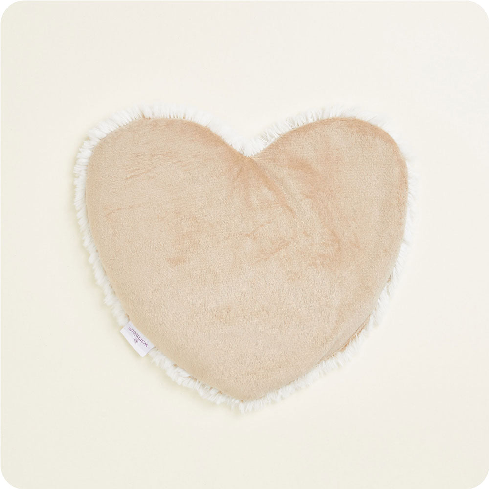 Marshmallow Brown Heart Heat Pad Warmies - Comfort Ready