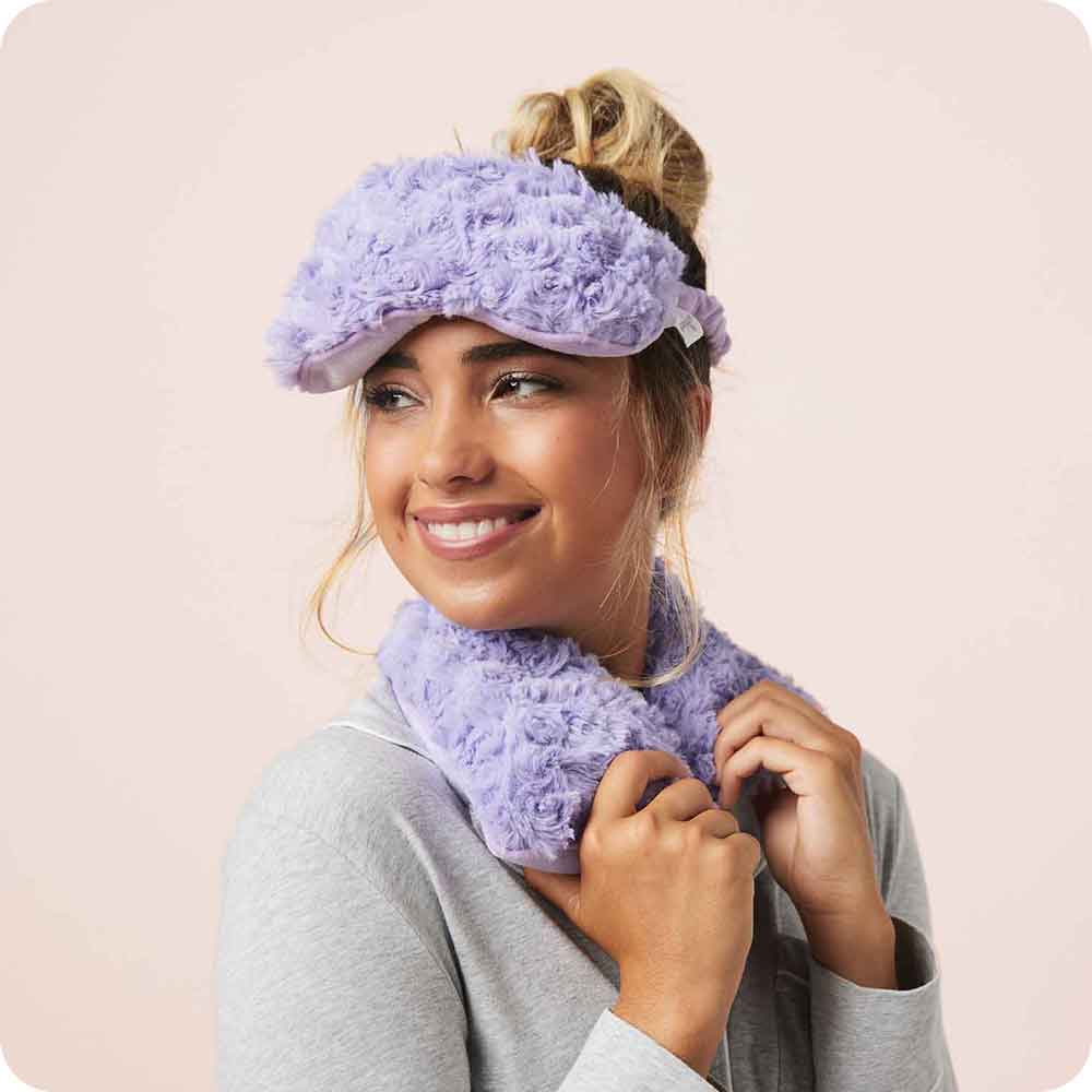 Curly Purple Neck Wrap Warmies - Travel Ready
