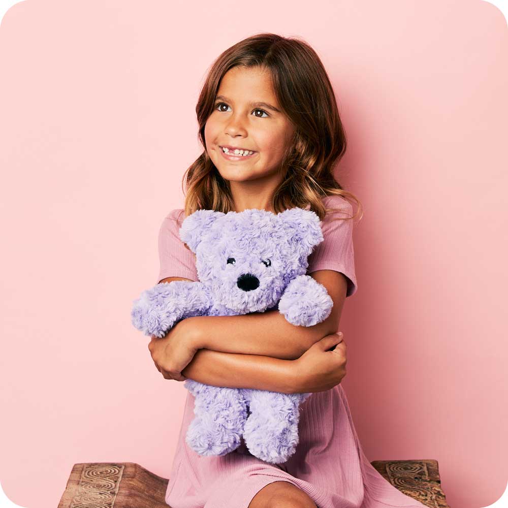 Purple Curly Bear Warmies - Cozy Glow