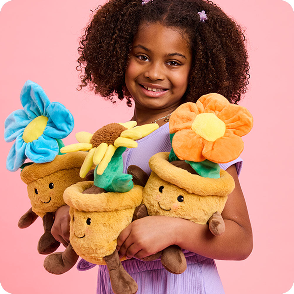Blue Flower Pot Warmies - Classic Notes